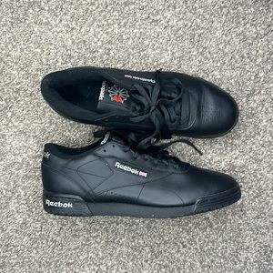 Black Reebok sneakers